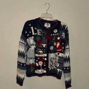 Tiara Festive Sweater - Navy and Red